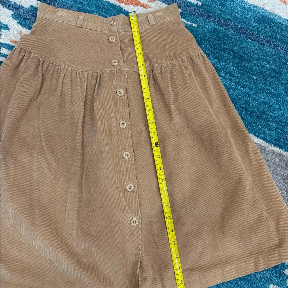 Vintage Jean Nicole Tan Corduroy Button-Front Western Skirt